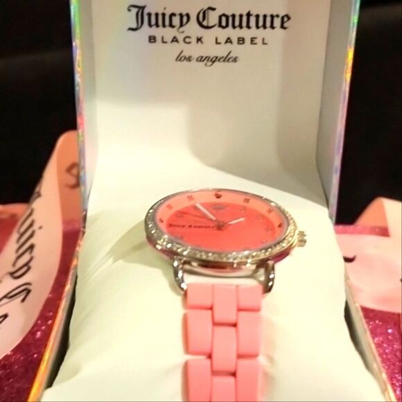 Juicy Couture Black Label Logo Face  Ceramic Watch- Pink - Picture 4 of 5
